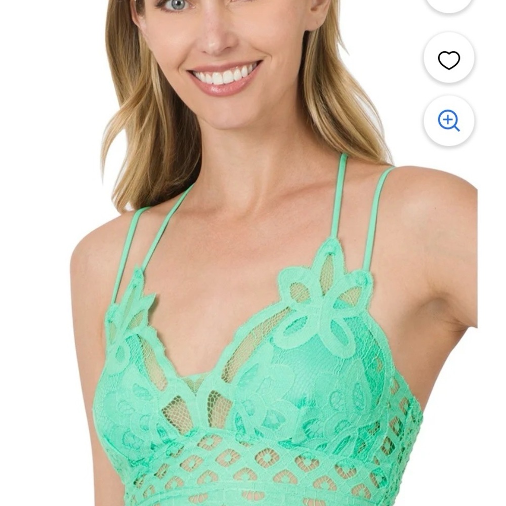 Zenana Lace Brami Mint Green NWT Sizes 1X NWT - Picture 4 of 5